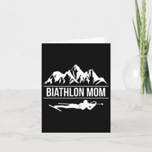 Womens Biathlon Mum Biathlete Skiing Shooting Card