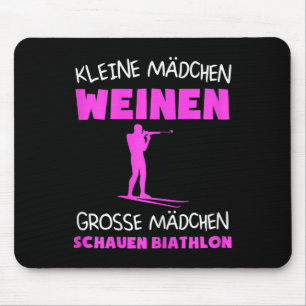 Womens Biathlon Skiing Biathlet Winter Sports Gift Mouse Pad