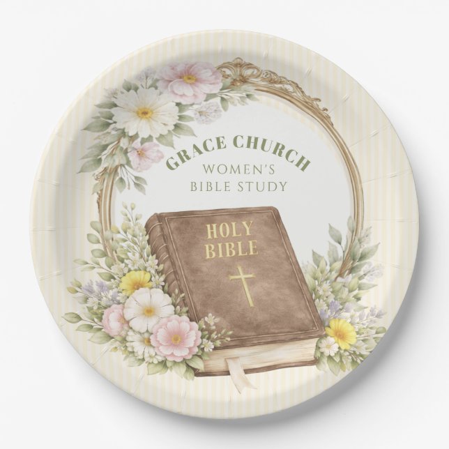 Women's Bible Study | Spring Flowers Paper Plate (Front)