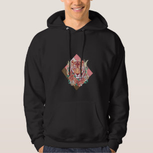 Womens Big Cat Sakura Asia Jungle Cherry Blossom A Hoodie
