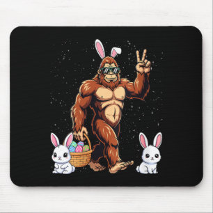 Women's bigfoot easter day rabbit funny easter mouse pad