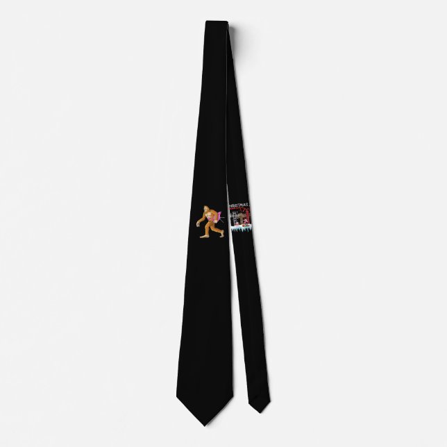 Womens Bigfoot With Flamingo Animal Costume Gift Tie (Front)