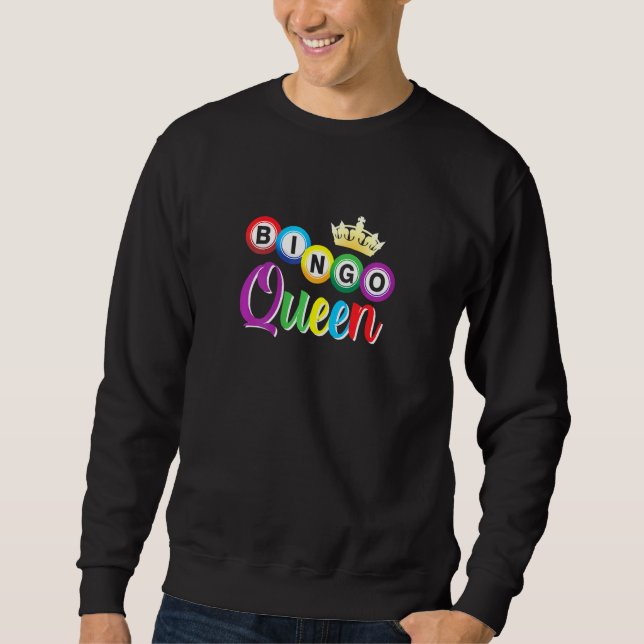 Womens Bingo Balls Bingo Queen Sweatshirt (Front)