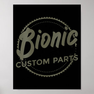 Womens Bionic Knee Club Parts Funny Knee Replaceme Poster