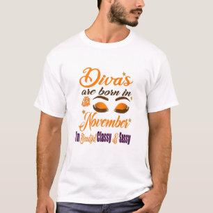 Womens Birthday Divas are Born in November Sagitta T-Shirt