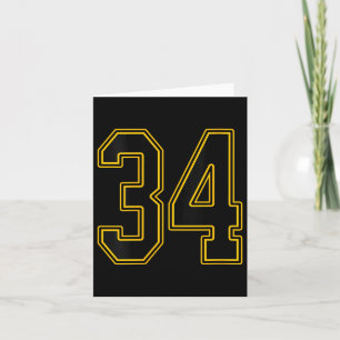 Womens Black And Gold Number Jersey Player Uniform Card