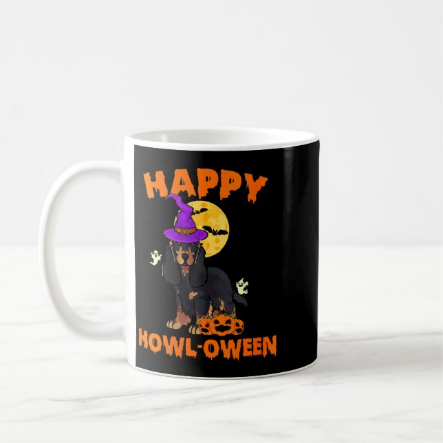 Womens Black And Tan Cocker Spaniel Dog Witch Coffee Mug (Left)