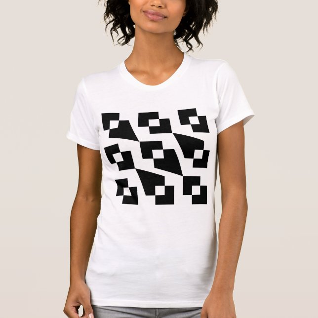 Women's Black and White Design T-Shirt (Front)