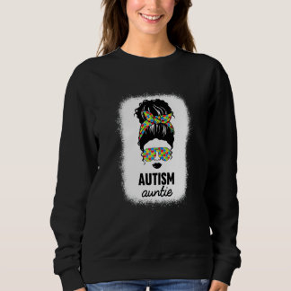 Womens Black Autism Auntie Autism Awareness Aunt N Sweatshirt
