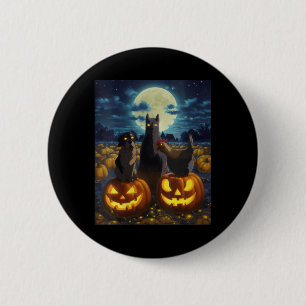 Womens Black Cat Dog Chicken Halloween Pumpkin 6 Cm Round Badge