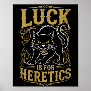 Women's black cat luck is for heretics witch poster