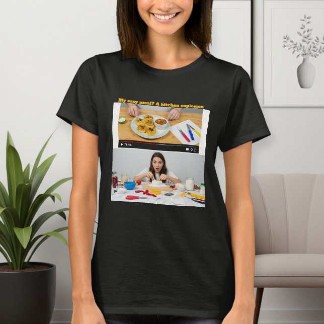 Women's Black Cooking: Reality vs. Expectation  T-Shirt (Creator Uploaded)