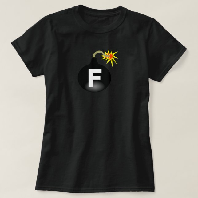 Women's Black F Bomb T-Shirt (Design Front)