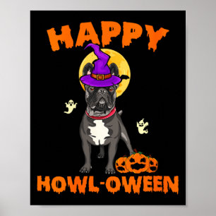 Womens Black French Bulldog Witch Costume Dog Poster