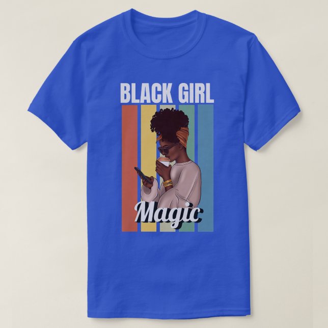 Womens Black Girl Magic Melanin Women Girl Afro Am T-Shirt (Design Front)