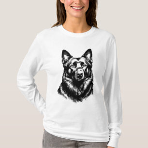 Women's Black GSD Long Sleeve White Tee