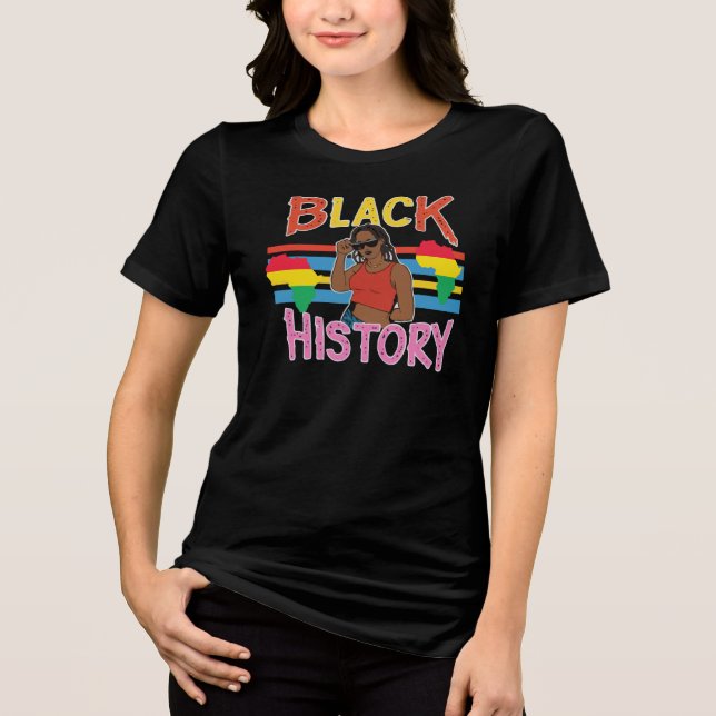 Womens Black History Tri-Blend Shirt (Front)
