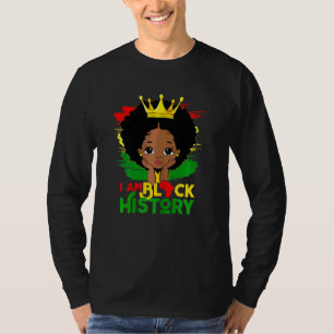 Womens Black Melanin Girl I Am Black History Month T-Shirt