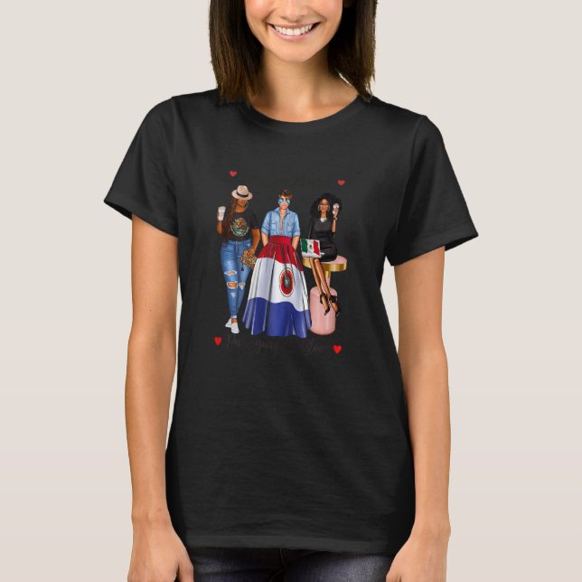 Womens Black Mexican Womens Half Mexican Paraguaya T-Shirt (Front)