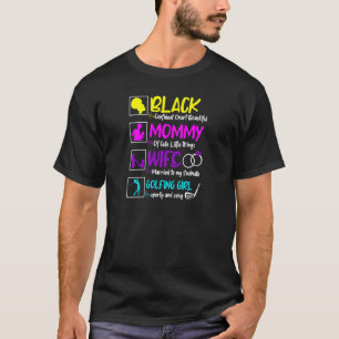 Womens Black Mummy Wife Golf Mothers Day Cute Mum  T-Shirt