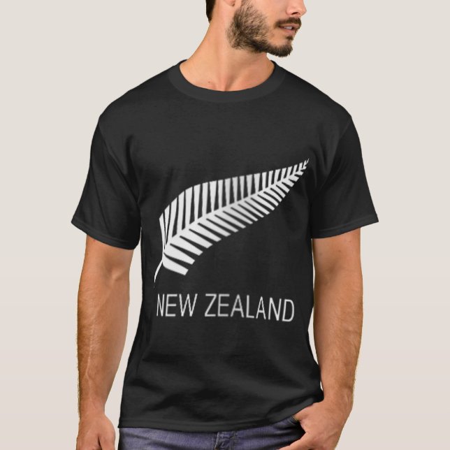 Womens Black New Zealand Fern Shirt Mens Black Pro (Front)
