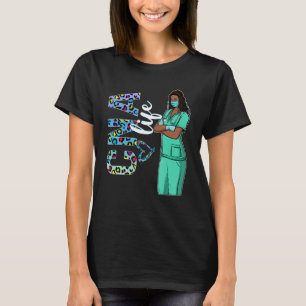 Womens Black Nurse Uniform Afro African Cna Nurse  T-Shirt