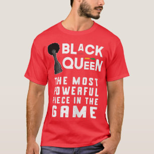 Womens Black Queen Chess  Most Powerful Piece Afri T-Shirt