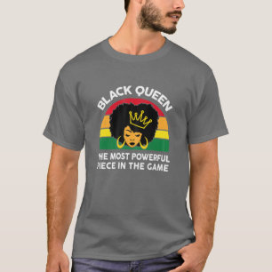Womens Black Queen Most Powerful Chess Melanin Que T-Shirt