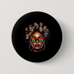Womens Black Queen Pride Afro Girl Bhm Black Histo 6 Cm Round Badge