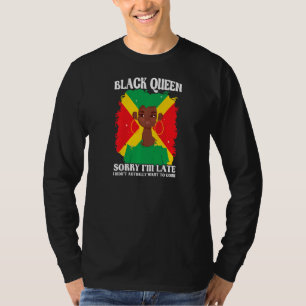 Womens Black Queen Sorry I'm late Black Queen T-Shirt