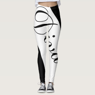 Women's black & white leggings