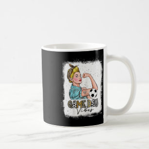 Womens Bleached Soccer Game Day Vibes Soccer Mom G Coffee Mug