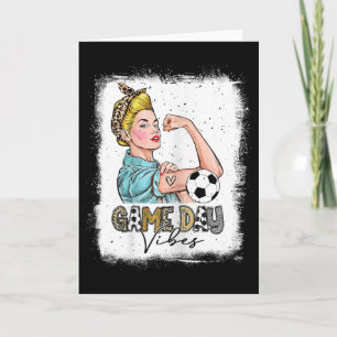 Womens Bleached Soccer Game Day Vibes Soccer Mum G Card