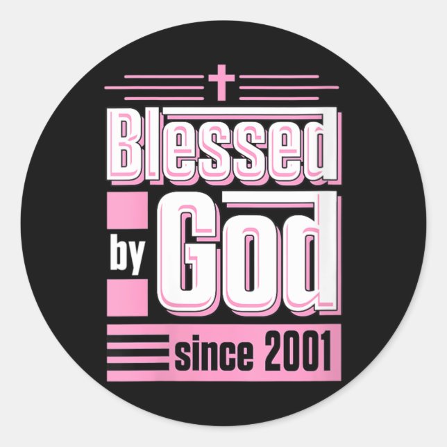 Womens Blessed3 Classic Round Sticker (Front)