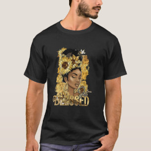 Womens Blessed Afro Women African American Black H T-Shirt