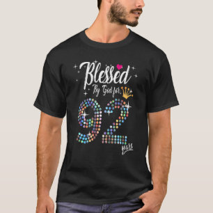 Womens Blessed by God for 92 Years 92nd Birthday A T-Shirt