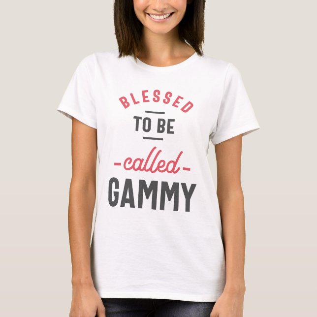 Womens Blessed Gammy Grandma Gift T-Shirt (Front)