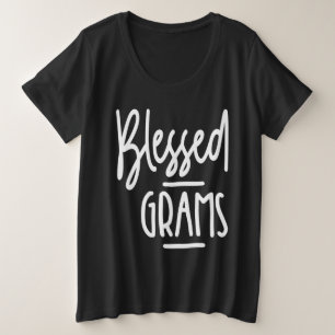 Womens Blessed Grams Grandma Gift Plus Size T-Shirt