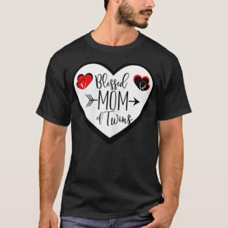 Womens Blessed Mum Of Twins Gift T-Shirt