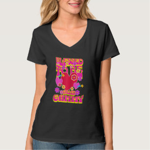 Womens Blessed To Be Called Gammy Heart Groovy Flo T-Shirt