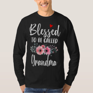 Womens Blessed To Be Called Grandma  Mothers Day T-Shirt