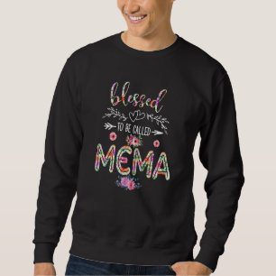 Womens Blessed To Be Called Mema Floral Mema Mothe Sweatshirt