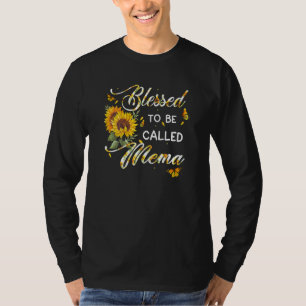 Womens Blessed To Be Called Mema Sunflower  Mother T-Shirt