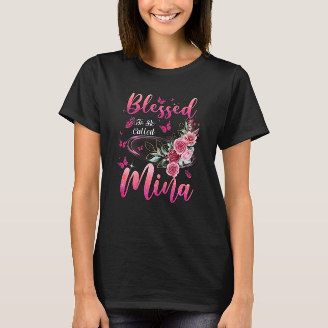 Womens Blessed To Be Called Mina Cute Girls Women  T-Shirt (Front)