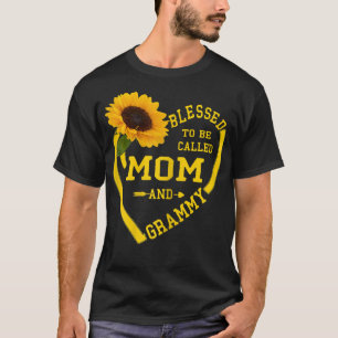 Womens Blessed to be called Mom And Grammy Mothers T-Shirt
