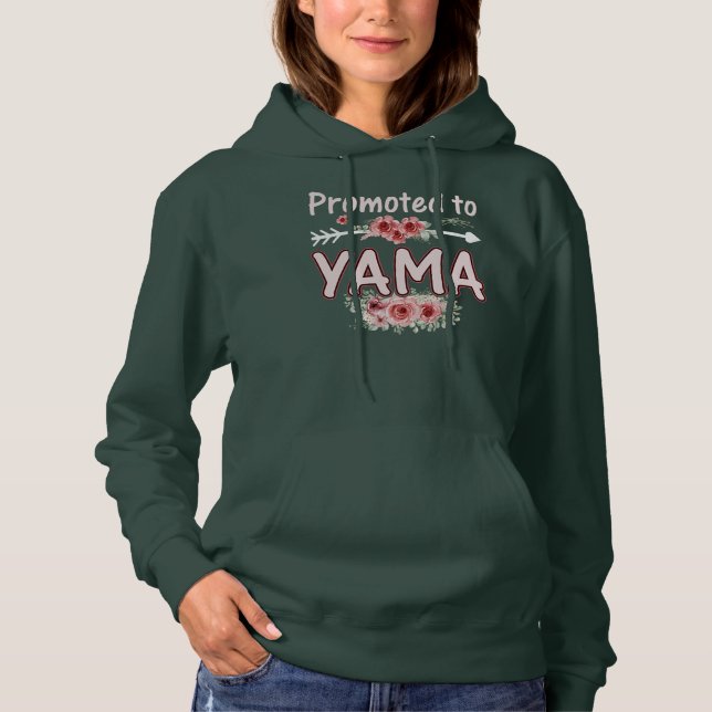 Womens Blessed Yama Floral Mum Grandma Xmas Hoodie (Front)