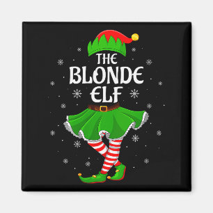 Womens Blonde Elf Christmas Family Girls Women Elf Magnet