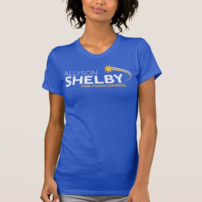 Women's Blue Fitted T-Shirt (Front)