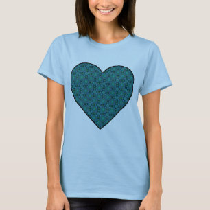 Womens Blue Pastel Heart T-Shirt