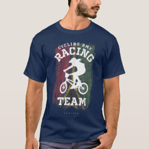 Womens BMX Bike Vanuatu Flag Biking Cycling Racing T-Shirt
